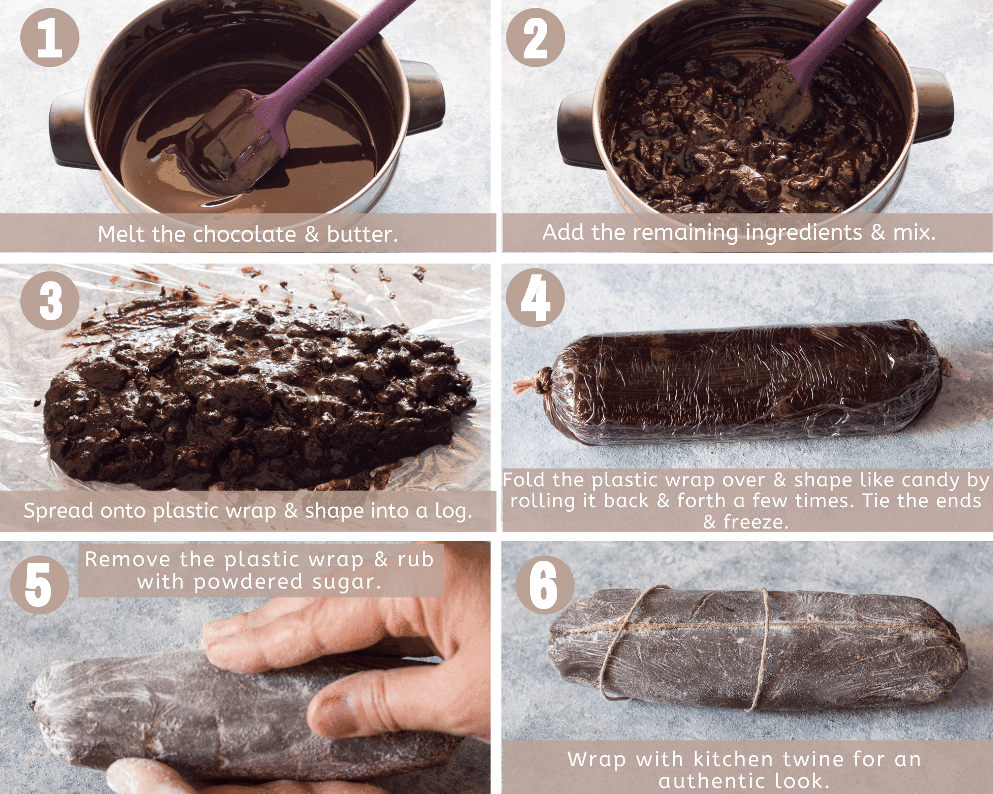 how to make chocolate salami in six steps