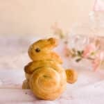 Koulourakia greek easter cookie in the shape of a bunny.