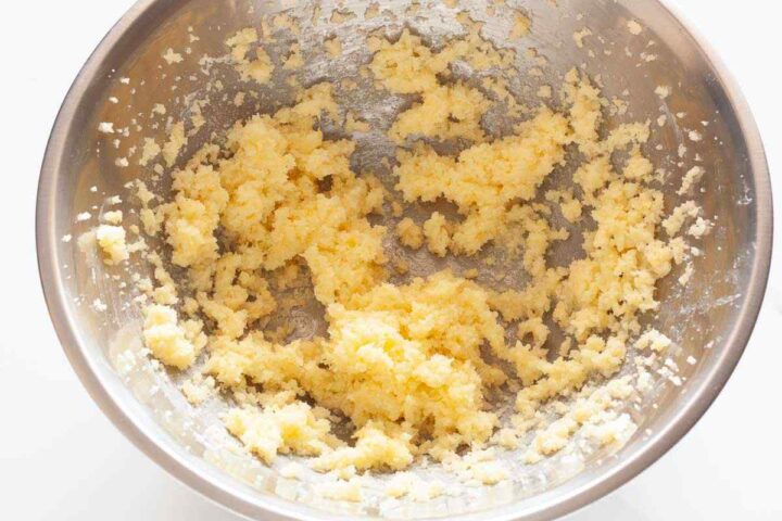 Butter and lemon sugar creamed together until light and fluffy.