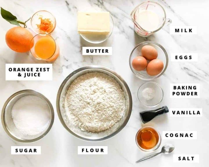 Ingredients needed to make Greek Easter cookies (koulourakia).